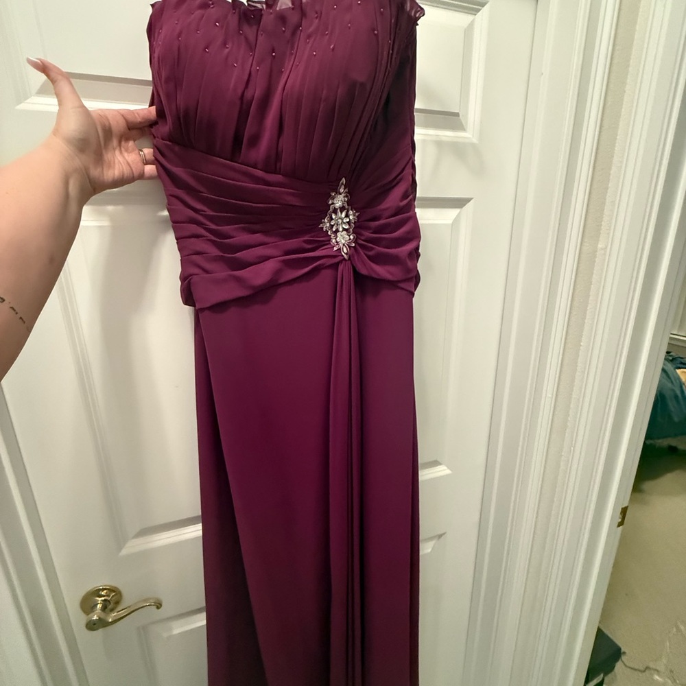 Tiffany Designs Burgundy Prom Dress